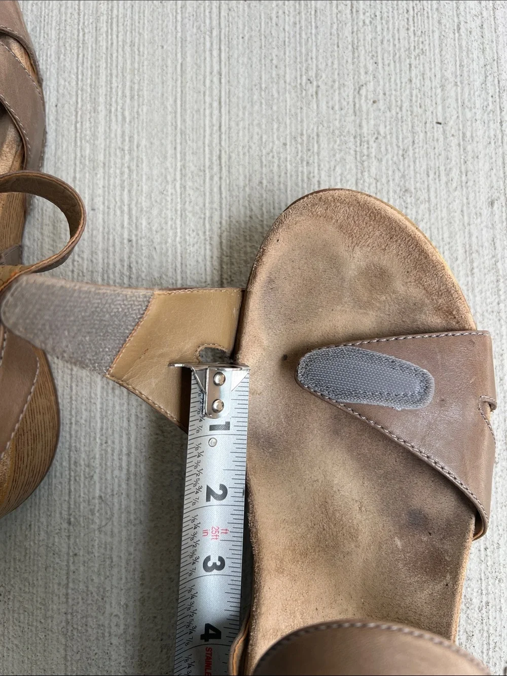 Dansko Laurie Taupe Leather Slingback Wedge Sandals EU 40